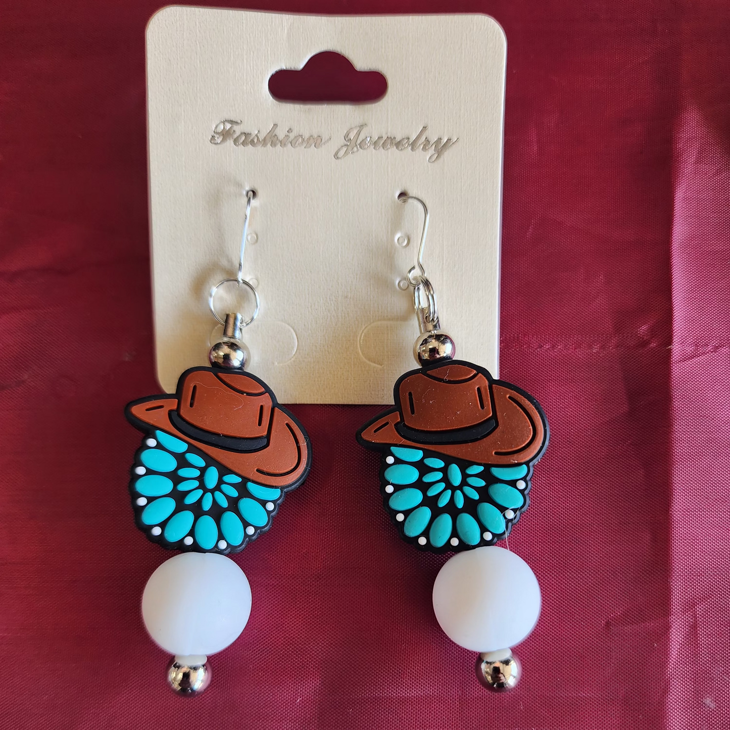 Teal Cowboy Earrings