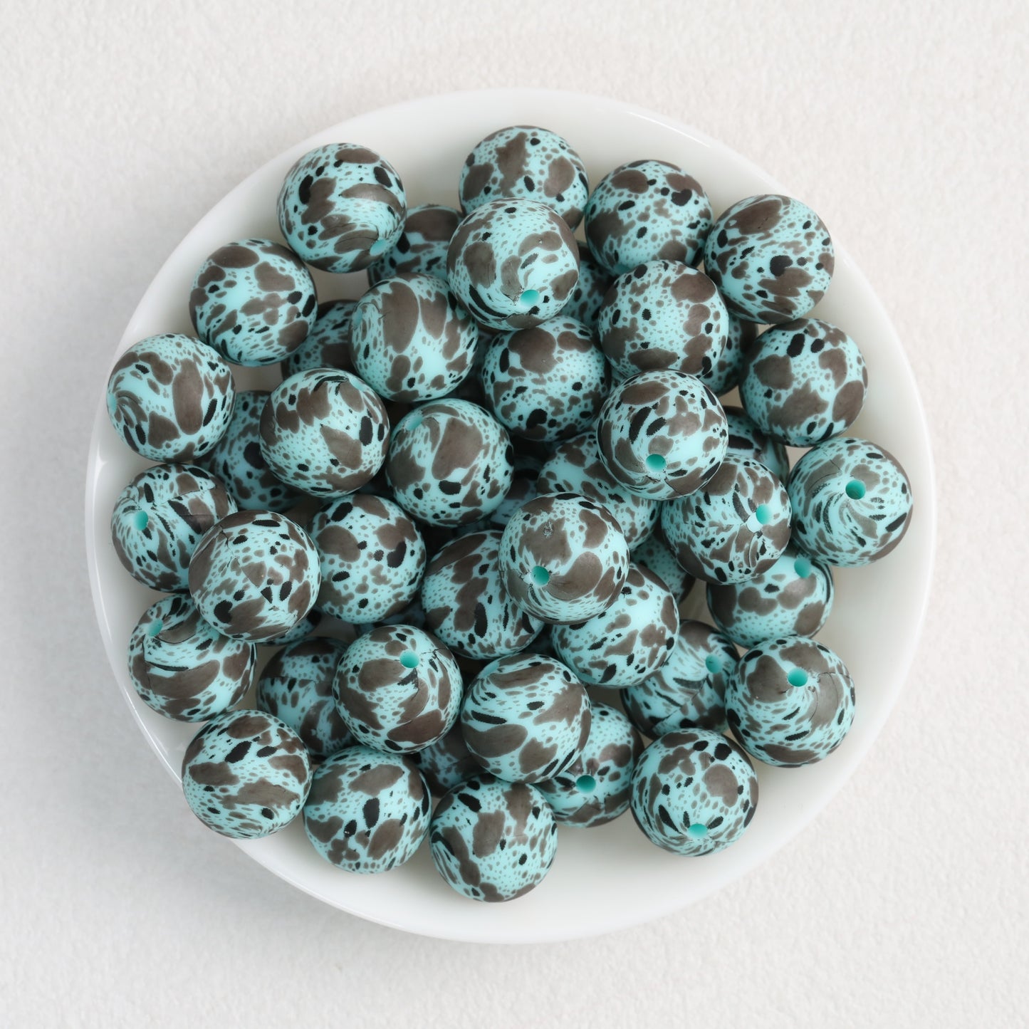 Robin Blue Quail Print Bead