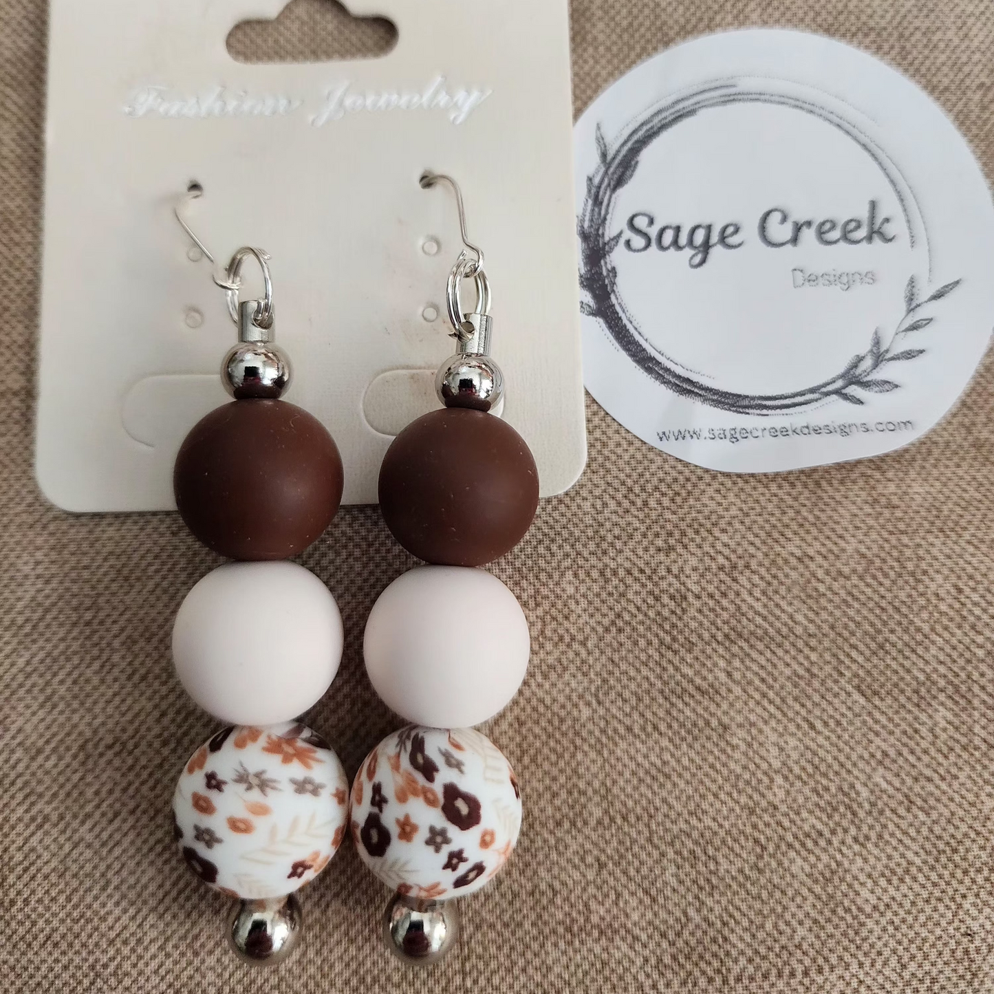 Brown Floral Earrings