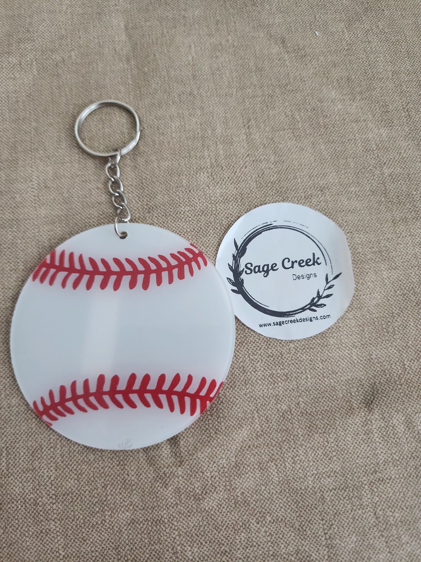 Baseball keyring/bagtag