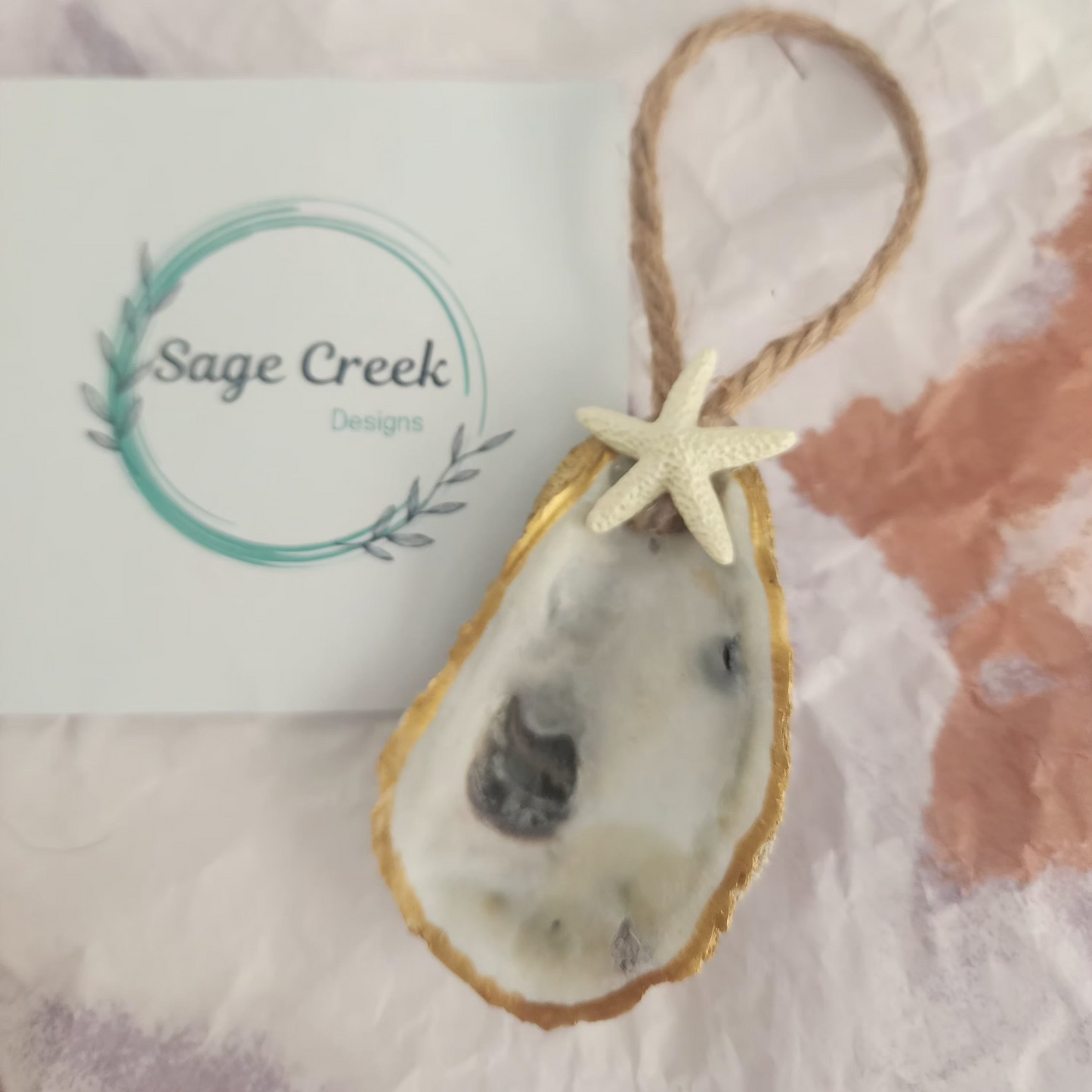 Oyster shell ornament
