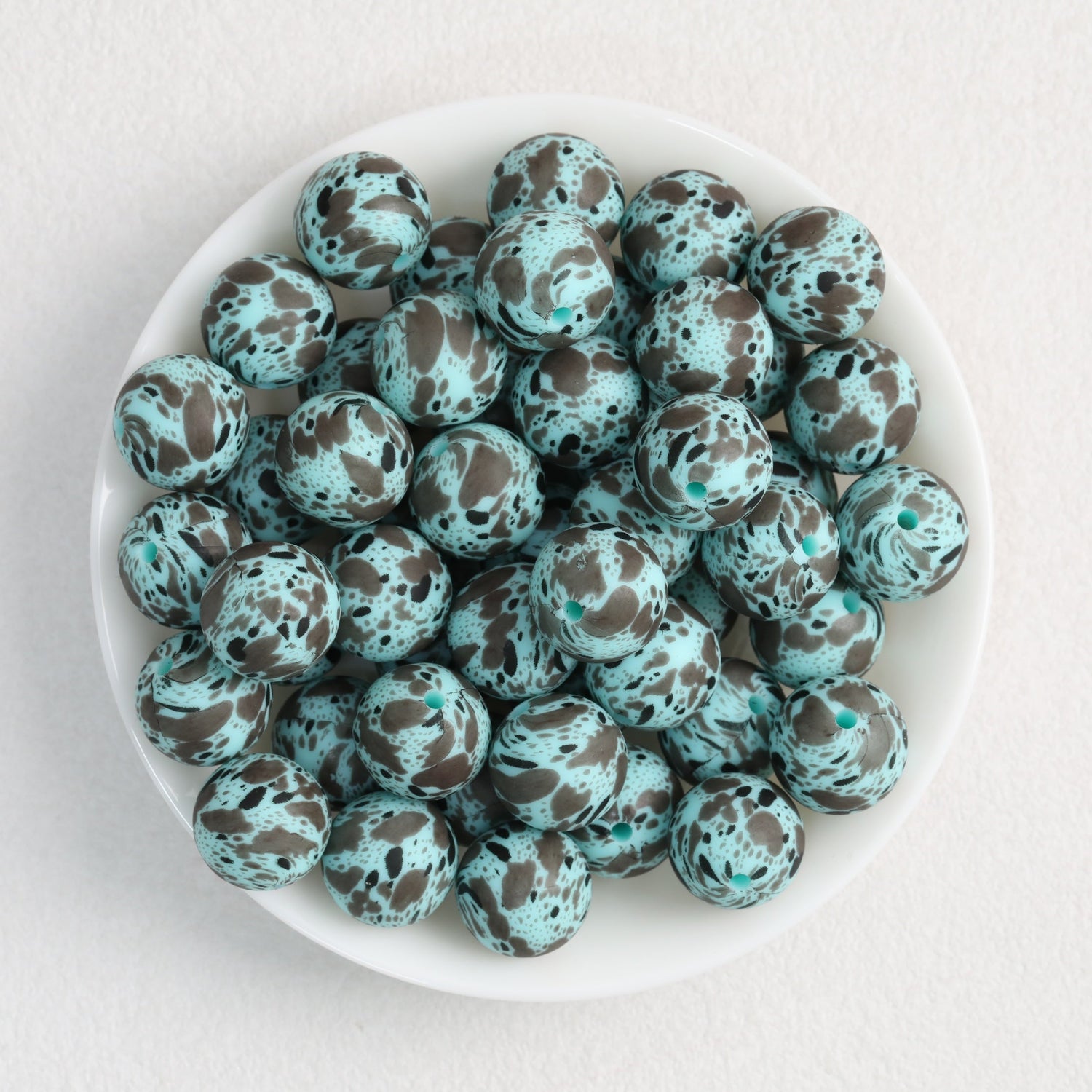 15mm Patterned Silicone Beads