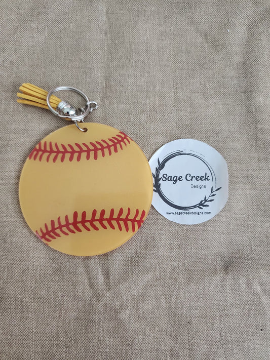 Softball keyring/bagtag