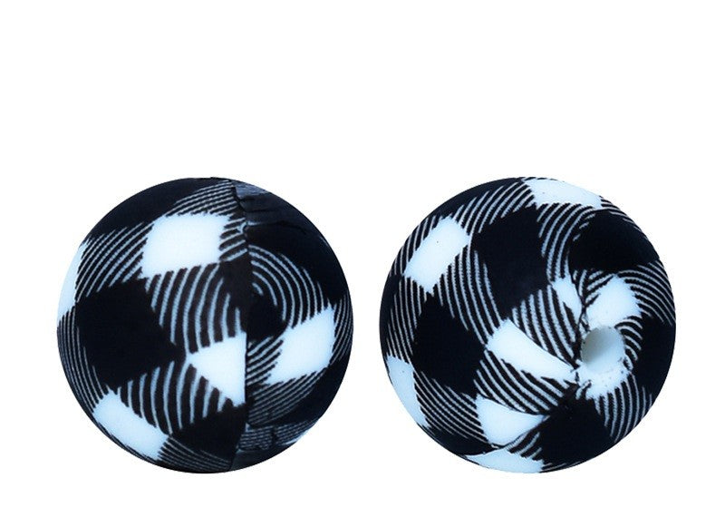 Checked Patterned 15mm Beads