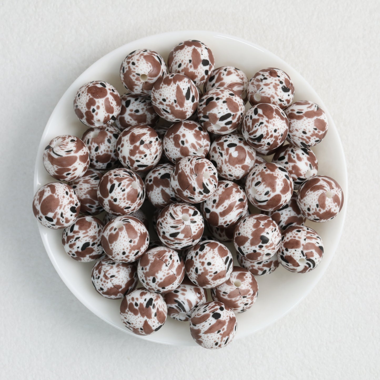 Brown Quail Print Bead