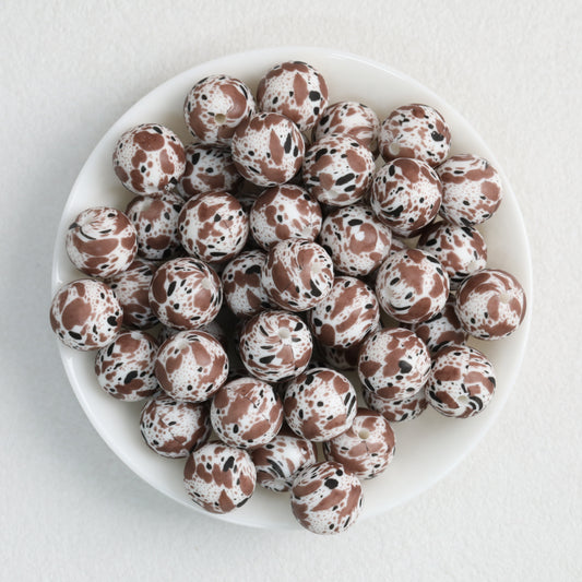 Brown Quail Print Bead