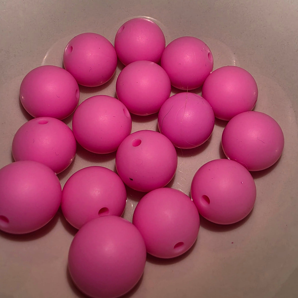 15MM Solid Color Silicone Bead - Bubblegum