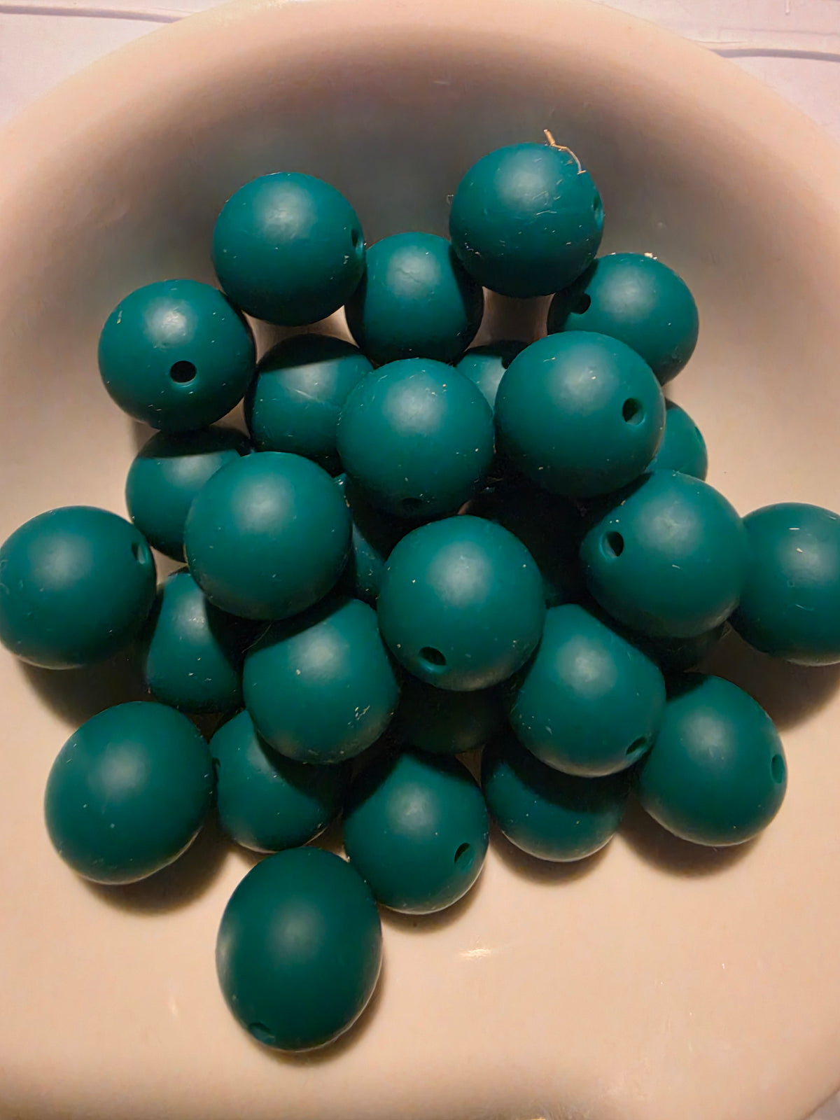 15MM Solid Color Silicone Bead - Dark Christmas Green