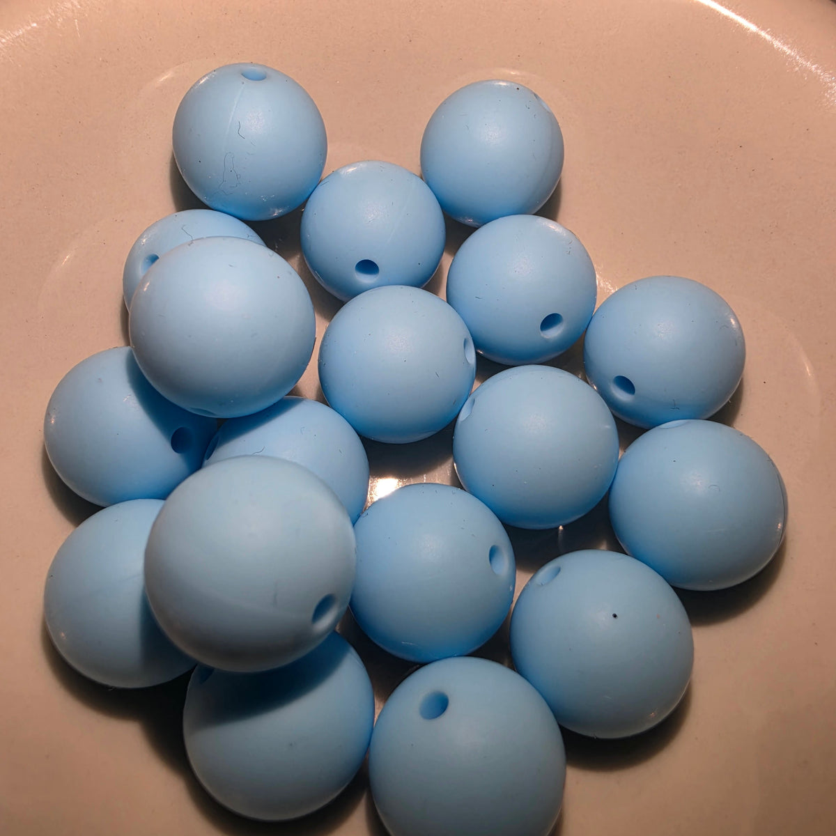 15MM Solid Color Silicone Bead - Blue Sky