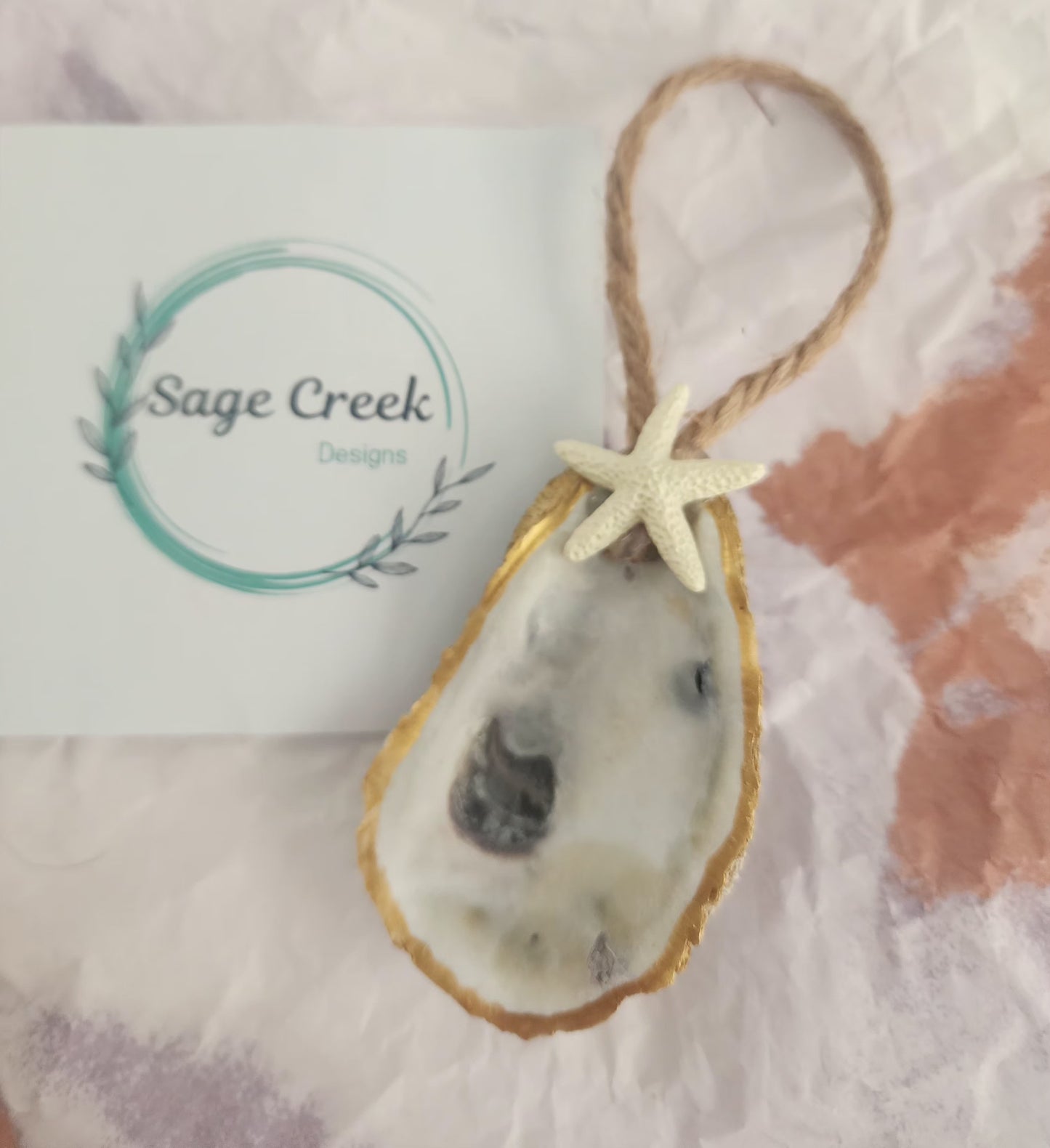 Oyster shell ornament